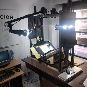 El disposotivo instalado en el área de conservación de la Dirección de Estudios Históricos